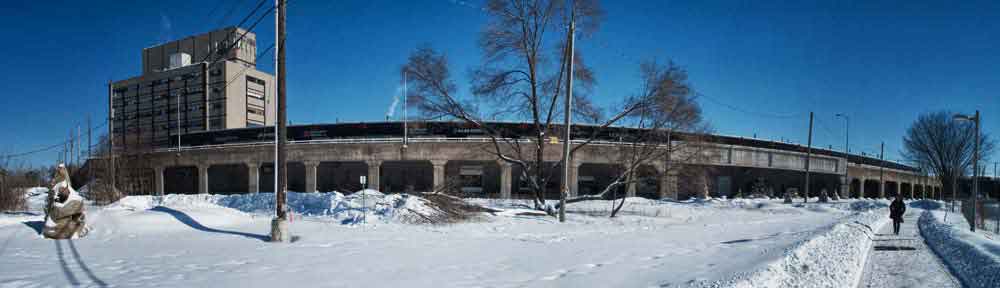 LRT cycle path in winter, Ottawa, Ontario