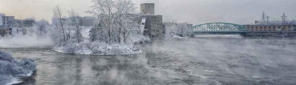 Mills in Winter, Ottawa River, Ottawa, Ontario