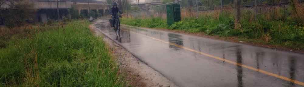 Cyclist in rain